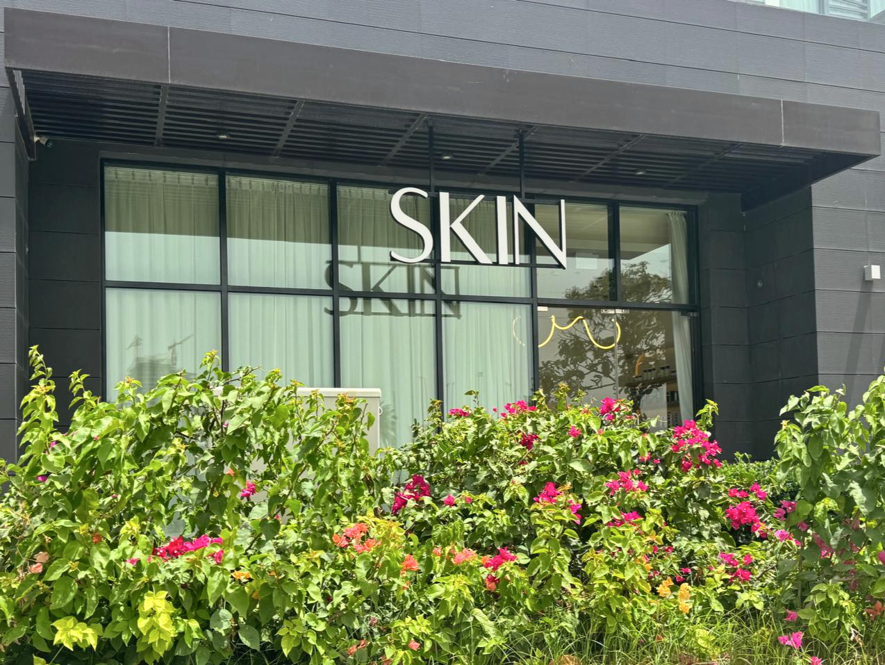SKIN clinic exterior at Al Raha Beach, Abu Dhabi